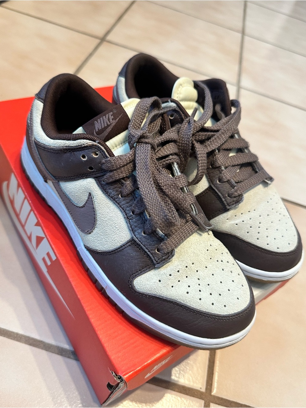 Nike Women’s Low-Top Sneakers in Brown and Cream